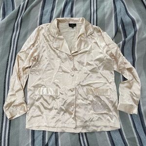 Gold silk button up shirt